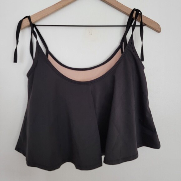 Kortni Jeane Black Swimsuit Swing Tankini Tie Top Lined Padded Size Medium - Picture 2 of 10